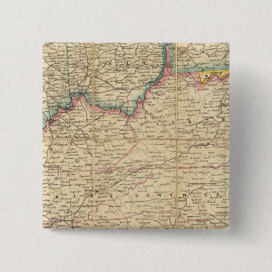 Bóton Quadrado 5.08cm Mapa do assento da guerra civil na América