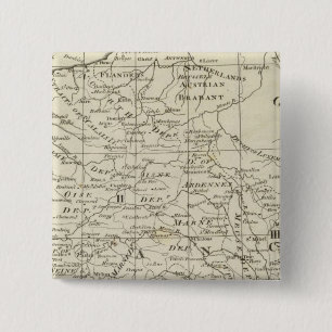 Bóton Quadrado 5.08cm Mapa do assento da guerra na França