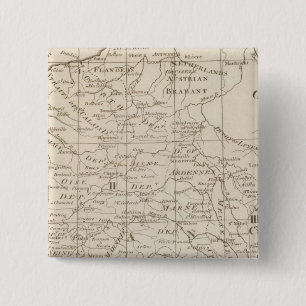 Bóton Quadrado 5.08cm Mapa do assento da guerra na França 2