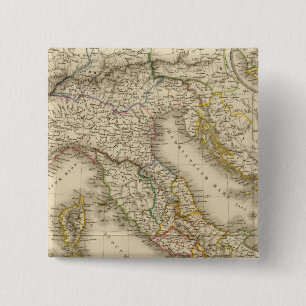 Bóton Quadrado 5.08cm Mapa do Atlas de Roma
