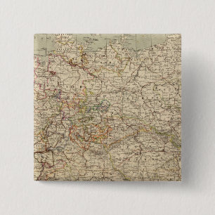Bóton Quadrado 5.08cm Mapa do Atlas na Alemanha