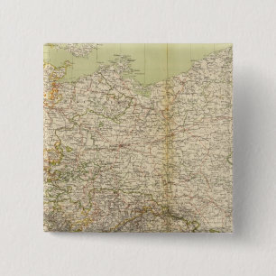 Bóton Quadrado 5.08cm Mapa do Atlas na Alemanha do Norte