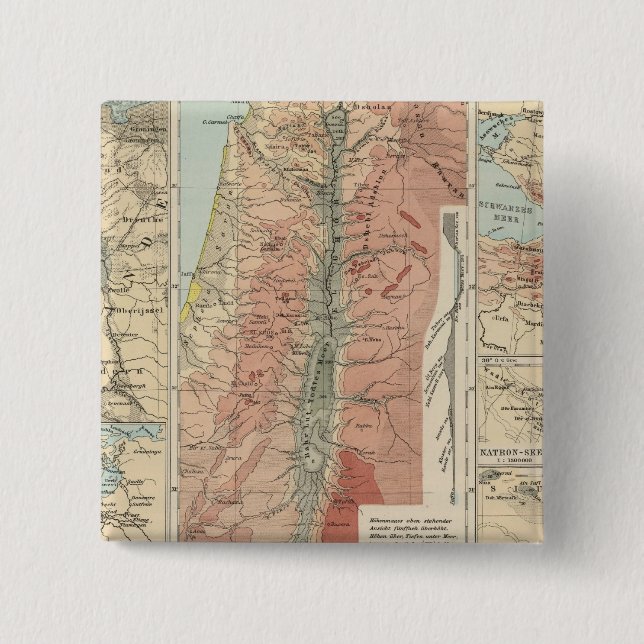 Bóton Quadrado 5.08cm Mapa do Atlas Tieflander (Frente)