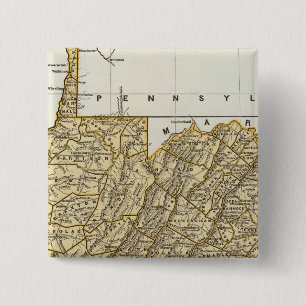 Bóton Quadrado 5.08cm Mapa do Atlas Virginia