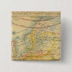 Bóton Quadrado 5.08cm Mapa do Clima da Europa