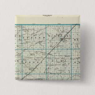 Bóton Quadrado 5.08cm Mapa do Condado de Marion
