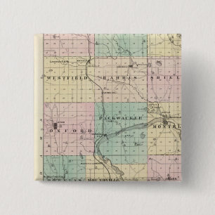 Bóton Quadrado 5.08cm Mapa do condado de Marquette e Westfield