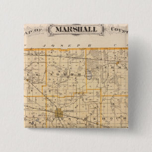 Bóton Quadrado 5.08cm Mapa do Condado de Marshall
