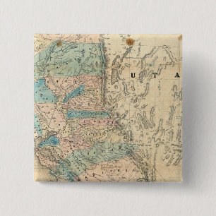 Bóton Quadrado 5.08cm Mapa do Estado da Califórnia