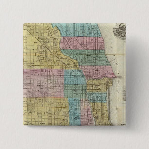 Bóton Quadrado 5.08cm Mapa do Guia de Chicago