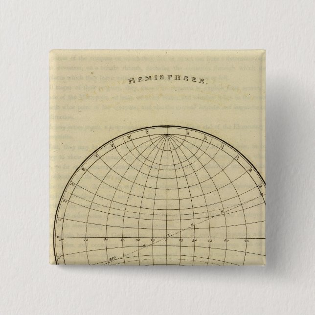 Bóton Quadrado 5.08cm Mapa do hemisfério (Frente)