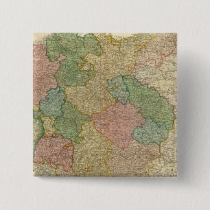 Bóton Quadrado 5.08cm Mapa do Império Alemão