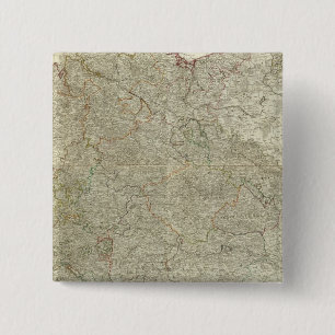 Bóton Quadrado 5.08cm Mapa do Império da Alemanha