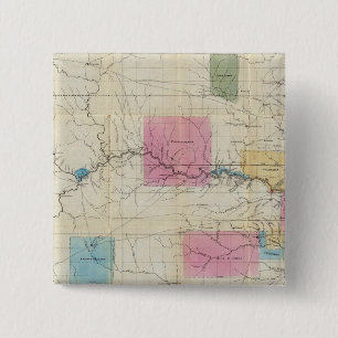Bóton Quadrado 5.08cm Mapa do Kansas Oriental
