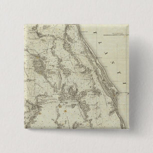 Bóton Quadrado 5.08cm Mapa Do Lugar Da Guerra Na Flórida