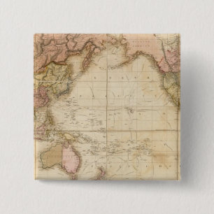 Bóton Quadrado 5.08cm Mapa do mundo
