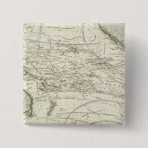Bóton Quadrado 5.08cm Mapa do Oceano Pacífico
