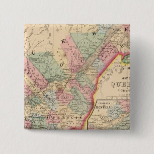 Bóton Quadrado 5.08cm Mapa do Quebec por Mitchell