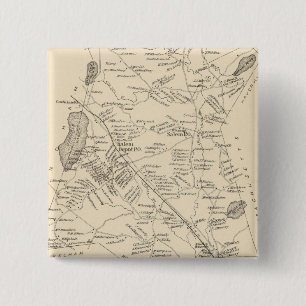 Bóton Quadrado 5.08cm Mapa do vintage de Salem Massachusetts (1892)