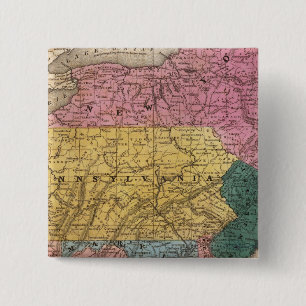 Bóton Quadrado 5.08cm Mapa dos Estados do Meio