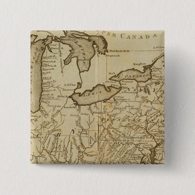 Bóton Quadrado 5.08cm Mapa dos Estados Unidos 3 (Frente)
