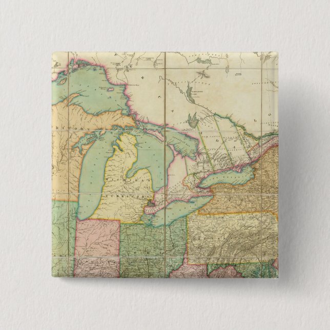 Bóton Quadrado 5.08cm Mapa dos Estados Unidos 6 (Frente)