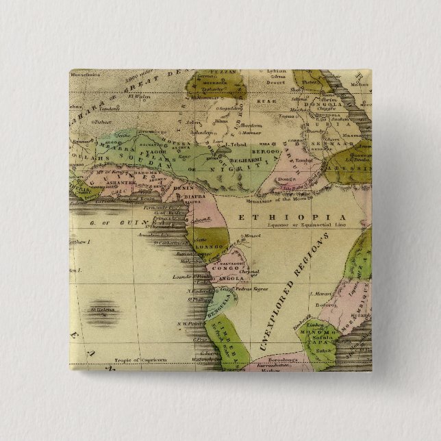 Bóton Quadrado 5.08cm Mapa dos Olney da África (Frente)