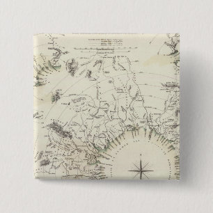 Bóton Quadrado 5.08cm Mapa dos principais cursos de rios