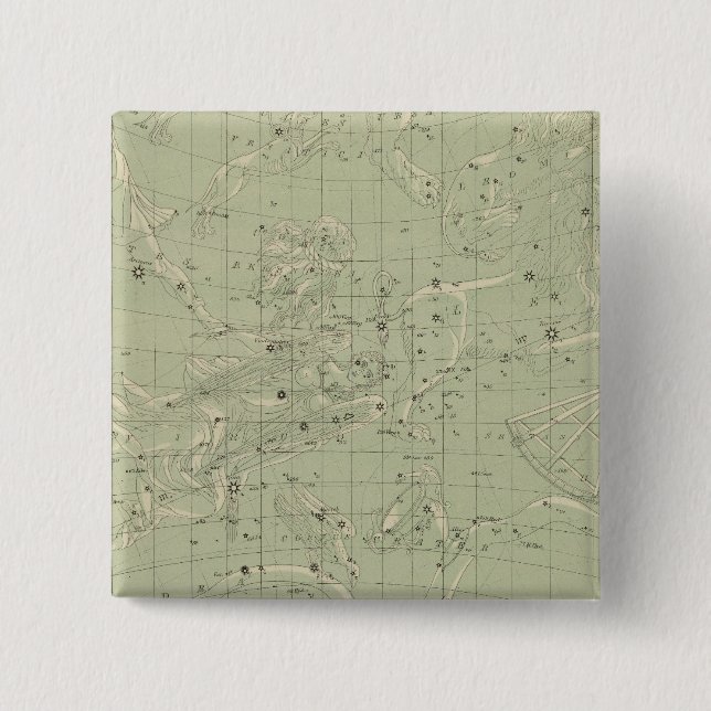 Bóton Quadrado 5.08cm Mapa em estrela (Frente)
