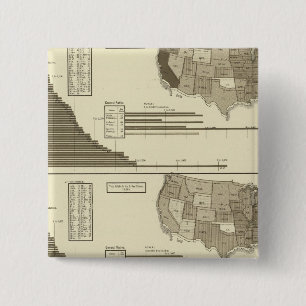 Bóton Quadrado 5.08cm Mapa estatístico insano, diótico, cego