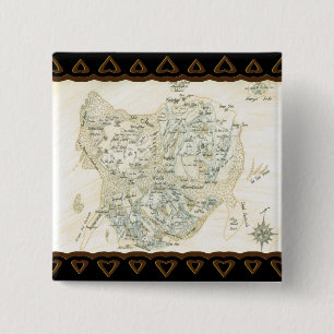 Bóton Quadrado 5.08cm Mapa etiquetado de Trino