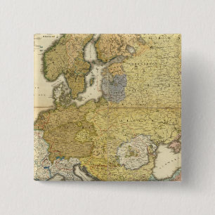 Bóton Quadrado 5.08cm Mapa Etnográfico da Europa