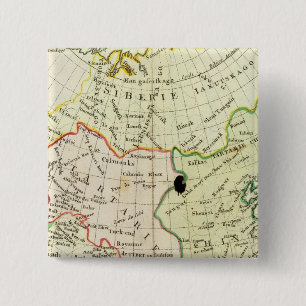 Bóton Quadrado 5.08cm Mapa físico da Ásia