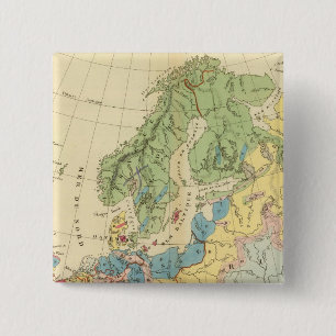 Bóton Quadrado 5.08cm Mapa Geológico da Europa