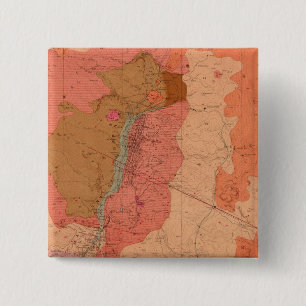 Bóton Quadrado 5.08cm Mapa Geológico do Distrito de Washoe