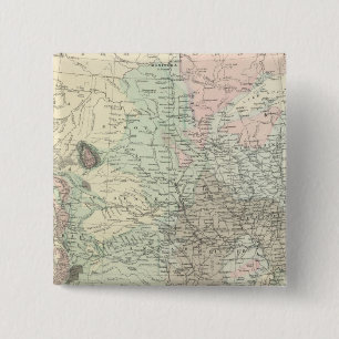 Bóton Quadrado 5.08cm Mapa Geológico dos Estados Unidos