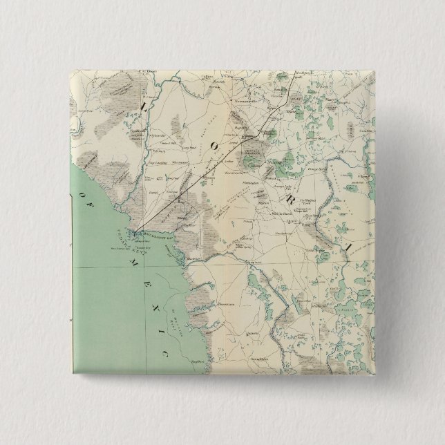 Bóton Quadrado 5.08cm Mapa geral XI (Frente)