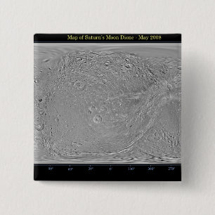 Bóton Quadrado 5.08cm Mapa global da lua Dione de Saturn