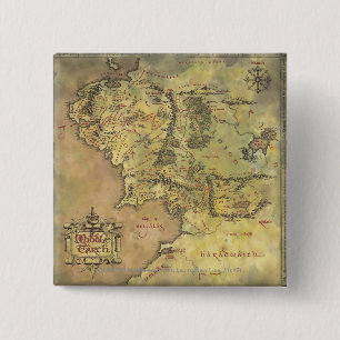 Bóton Quadrado 5.08cm Mapa MIDDLE EARTH™