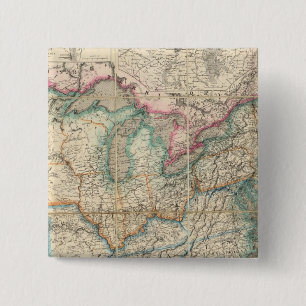 Bóton Quadrado 5.08cm Mapa Militar Do Mundo Dos Estados Unidos