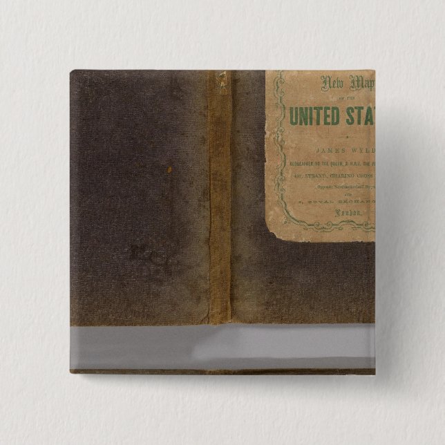 Bóton Quadrado 5.08cm Mapa militar dos Estados Unidos (Frente)