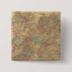 Bóton Quadrado 5.08cm Mapa oficial do Estado da Virgínia do Lloyd