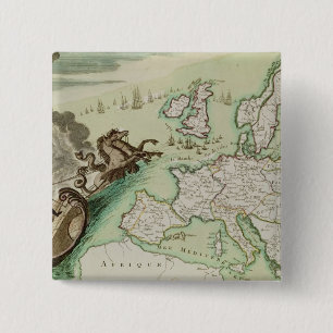 Bóton Quadrado 5.08cm Mapa que ilustra o ataque naval em Inglaterra