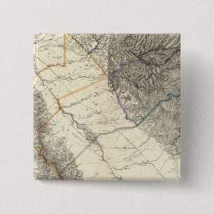 Bóton Quadrado 5.08cm Mapa Topográfico da Califórnia Central