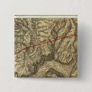Bóton Quadrado 5.08cm Mapa Topográfico do Vale do Yosemite