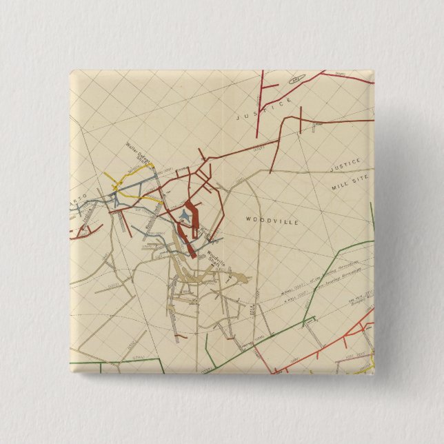 Bóton Quadrado 5.08cm Mapas das minas de compostos Número VIII (Frente)