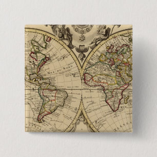 Bóton Quadrado 5.08cm Mappemonde