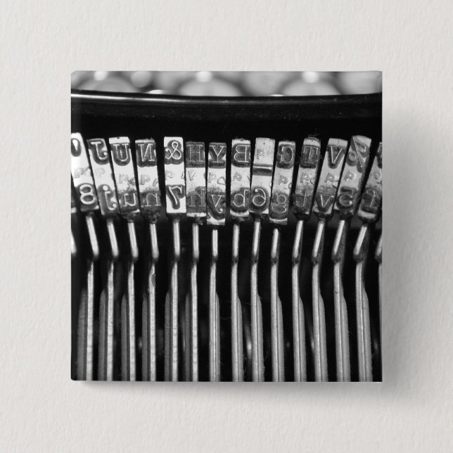 Bóton Quadrado 5.08cm máquina de escrever (Frente)