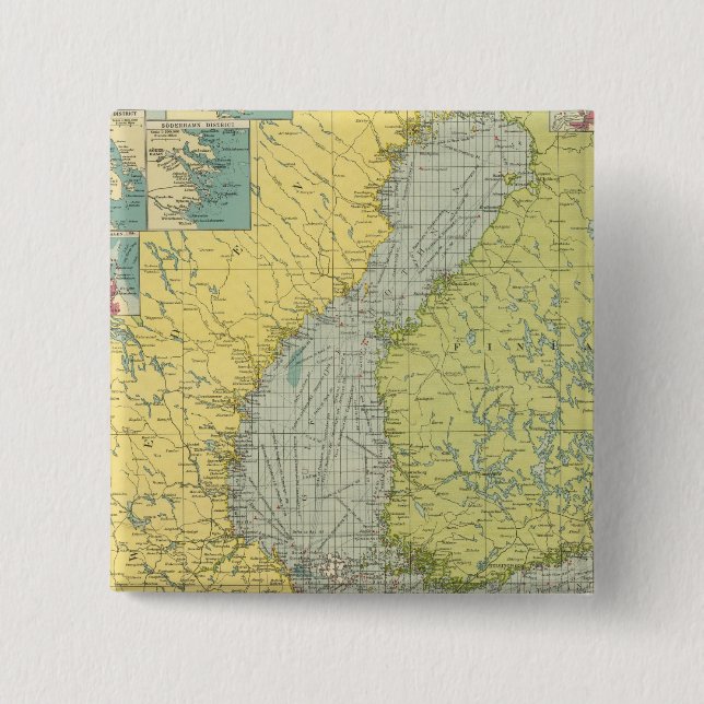 Bóton Quadrado 5.08cm Mar Báltico (Frente)