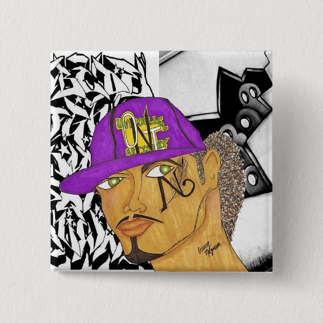 Bóton Quadrado 5.08cm Marcado (Frente)